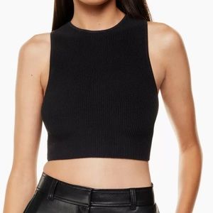 Aritzia color black Sculpt Knit Racer Cropped Tank